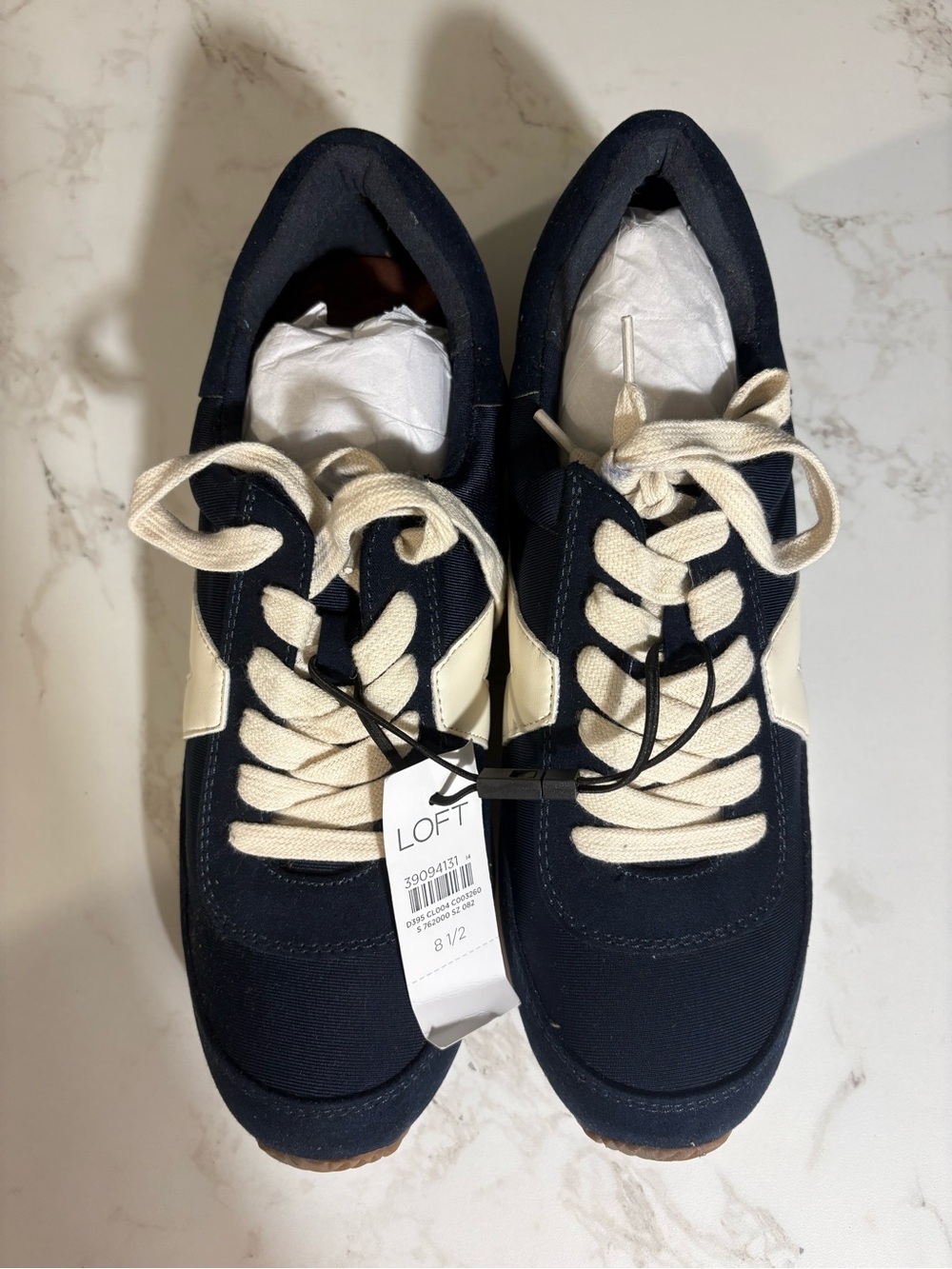 LOFT Navy and Cream Low-Top Women’s Sneakers